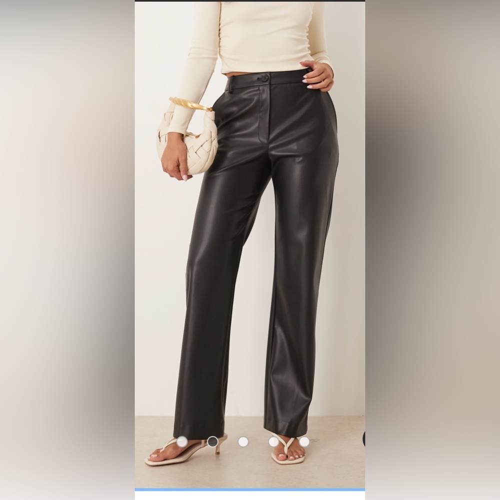 ASOS Design Black Faux Leather Pants